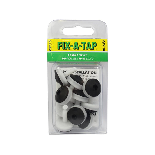 Fix-A-Tap 13mm 1/2" Leaklock Tap Valve 10 Pack EDPM Rubber Leak Free