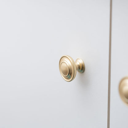 Taskmaster Round Cabinet Knob - 34mm - Brushed Brass
