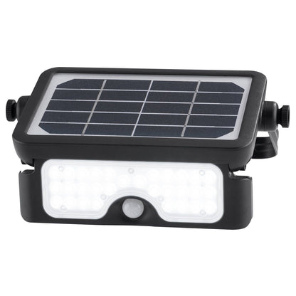 Arlec Solar Powered Sensor LED Floodlight - 7W - 800 Lumens - Black