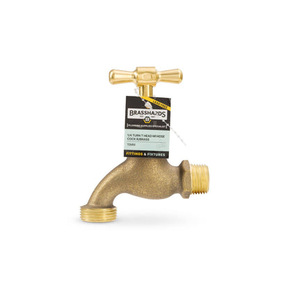Brasshards 1/4 Turn T Head Mi Hose Tap - 15mm