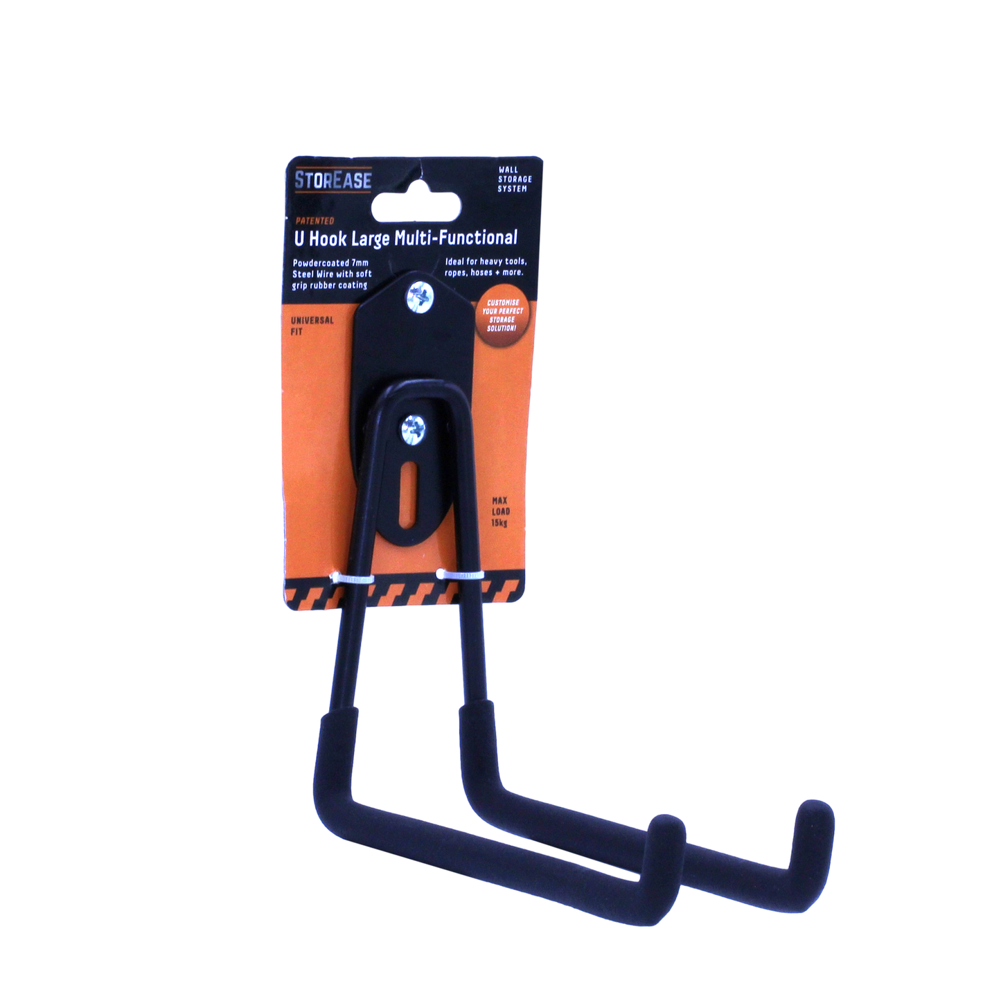 Storease Large Wall Storage System U Hook - 15kg - Black