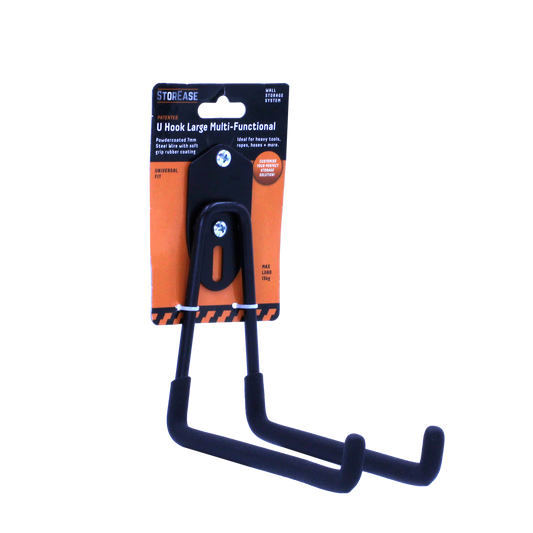 Storease Large Wall Storage System U Hook - 15kg - Black