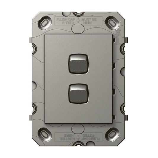 Hpm Arteor 2 Gang Wall Switch Grid - Magnesium - 113 x 77mm