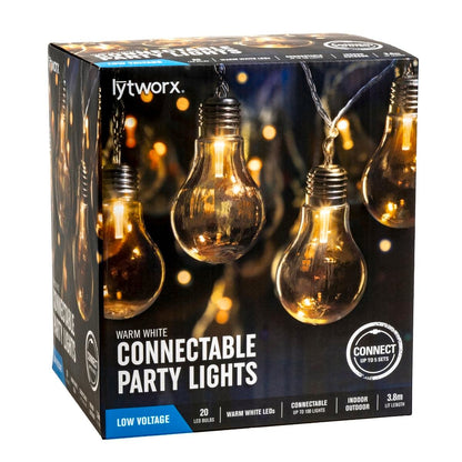 Lytworx Connectable Party Lights - 20 Bulbs - 3.8m - Warm White