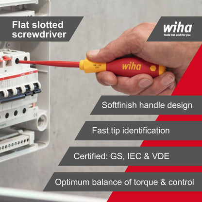 Wiha Slotted Screwdriver - 4.0 x 100mm - Insulated