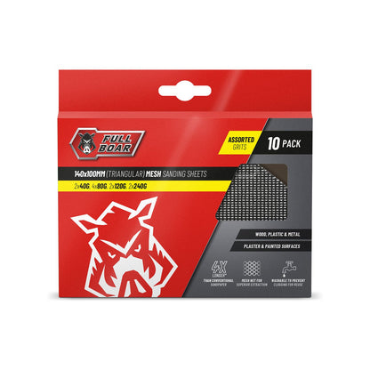 Full Boar Triangular Mesh Sanding Sheets - 100 x 140mm - 10 Pack