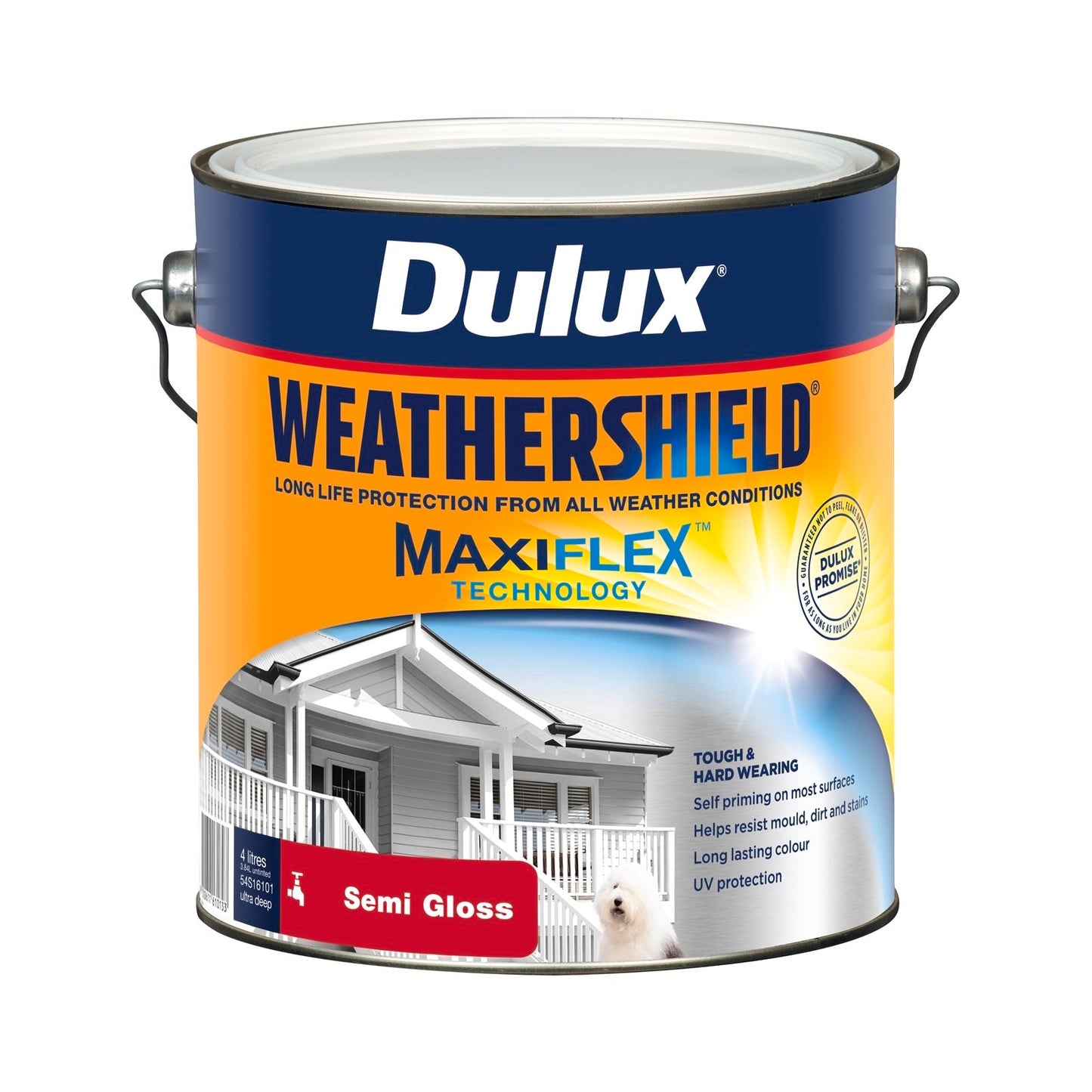 Dulux Weathershield Exterior Paint - 4L - Ultra Deep Semi Gloss
