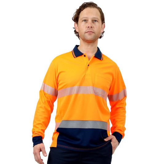 Citeco Orange Hi Vis Long Sleeve Polo - Small