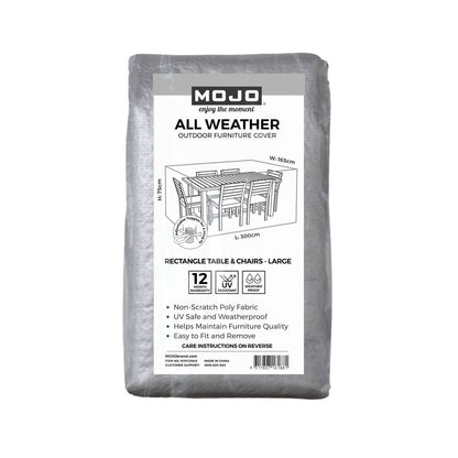 Mojo Large Rectangle Table & Chairs Cover - 3000 x 750 x 1650mm