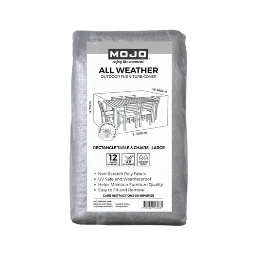 Mojo Large Rectangle Table & Chairs Cover - 3000 x 750 x 1650mm