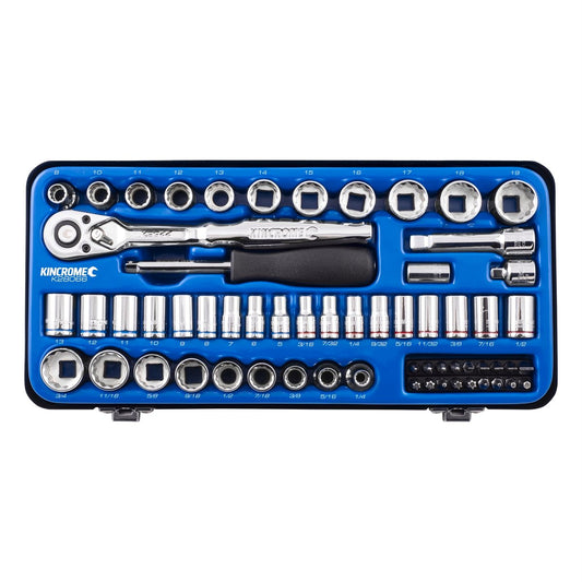 Kincrome Socket Set - 61 Piece - Chrome Vanadium Steel - Ratcheting