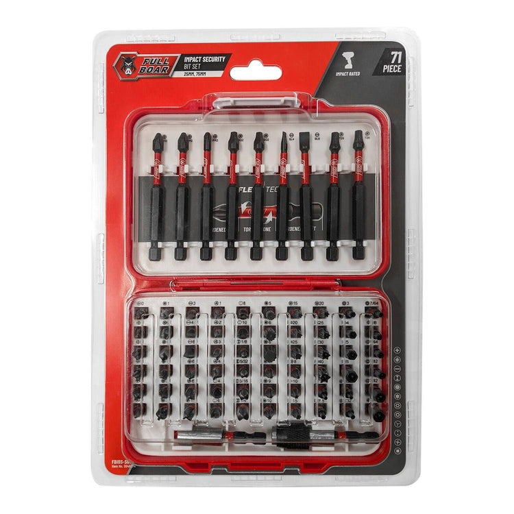 Full Boar 71 Piece Impact Security Torsion Bit Set Fbibs S071