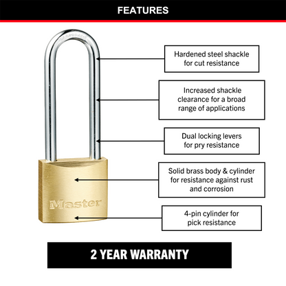 Master Lock Padlock - 30mm - Brass - Cut Resistant