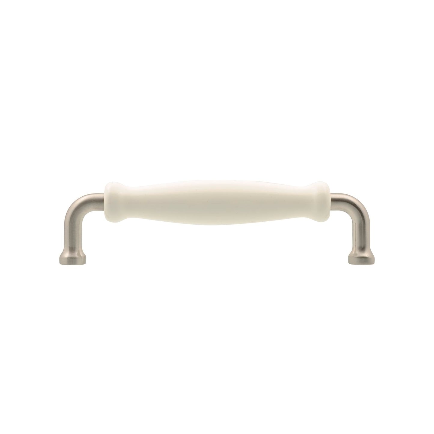 Prestige Handle - 128mm - White Ceramic - Brushed Nickel - 4 Pack