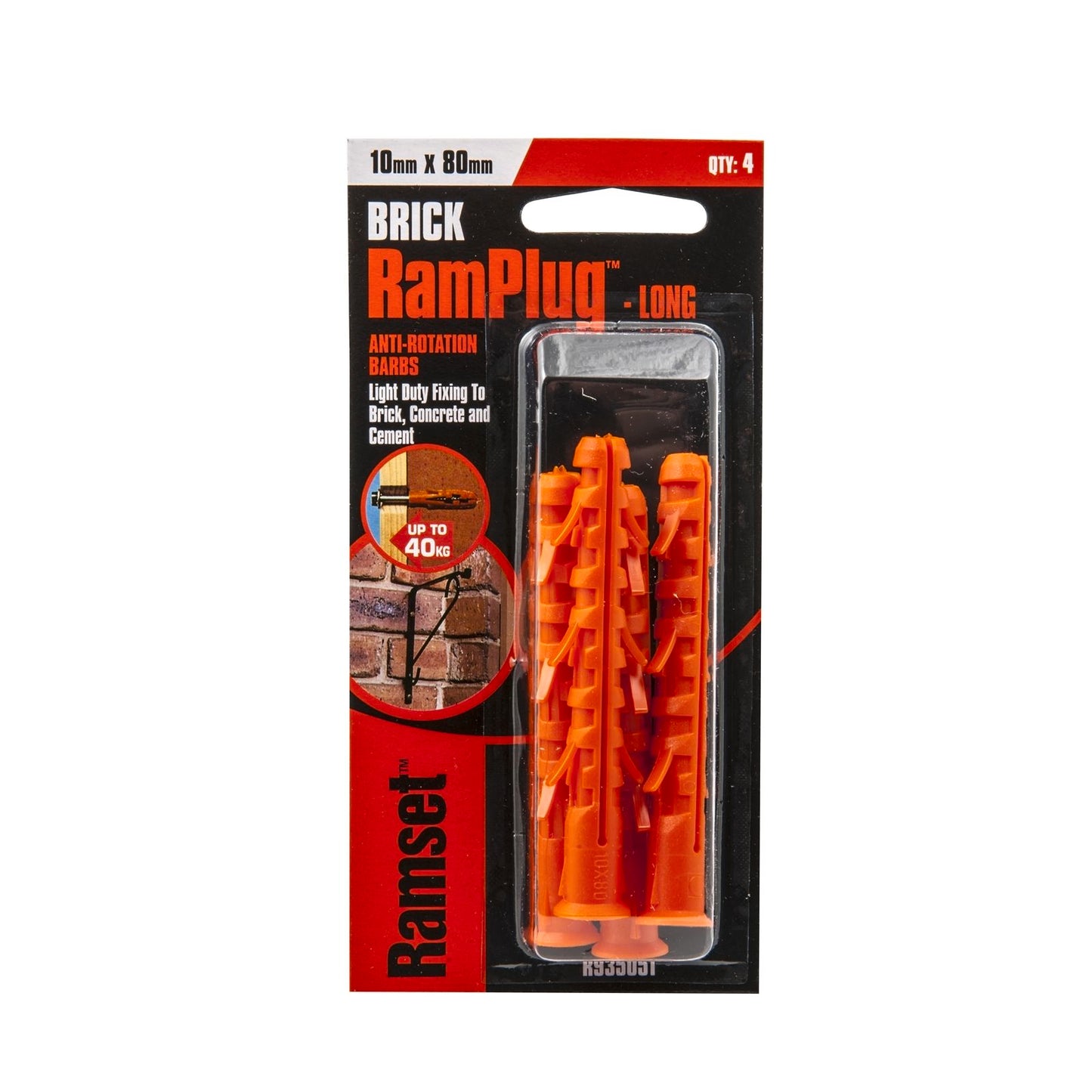 Ramset Long Anchor Ramplug - 10 x 80mm - 4 Pack