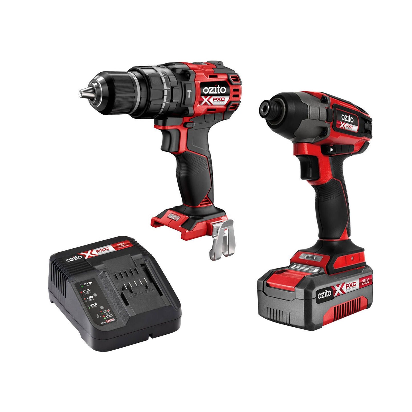 Ozito PXC 18V Brushless Hammer Drill and Impact Driver Kit - 4.0Ah