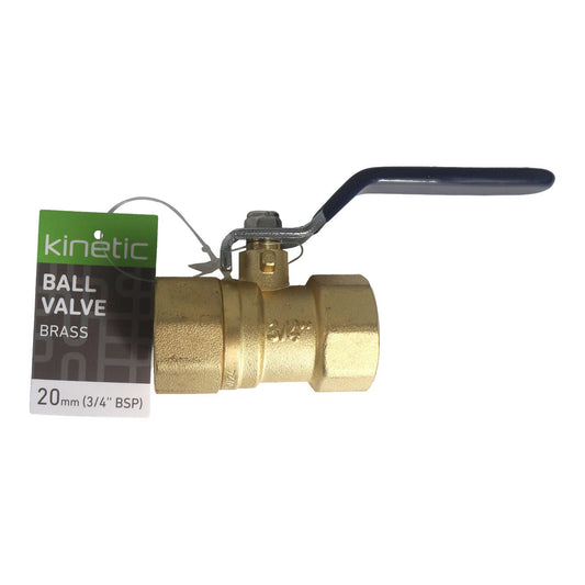 Kinetic Brass Lever Handle Water Ball Valve - 20mm