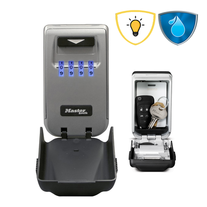 Master Lock Wall Mounted Key Safe - Light Up - 72mm Steel - Durable