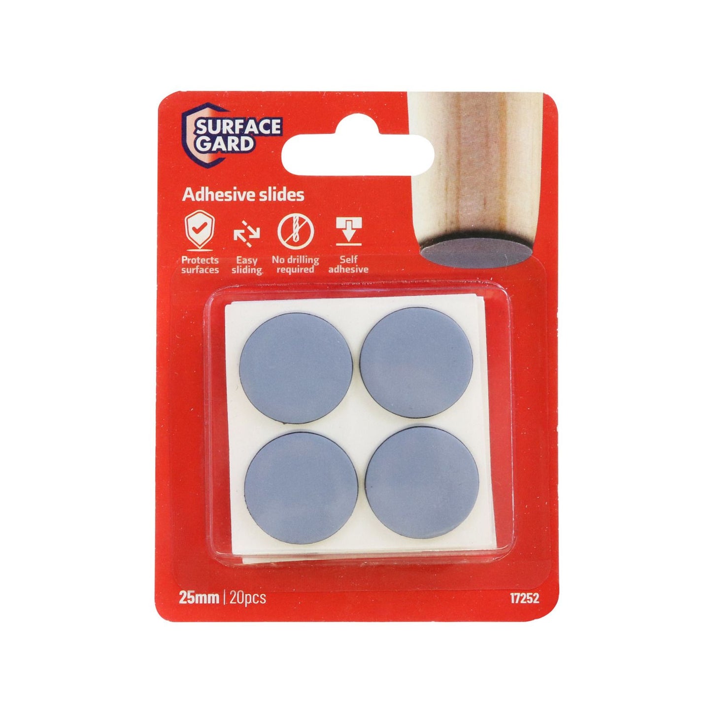 Surface Gard Self Adhesive Slider - 25mm - 20 Pack
