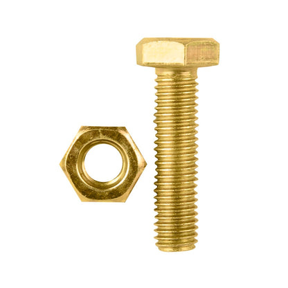 Pinnacle Hex Bolt & Nut - M10 x 40mm - Yellow - 4 Pack