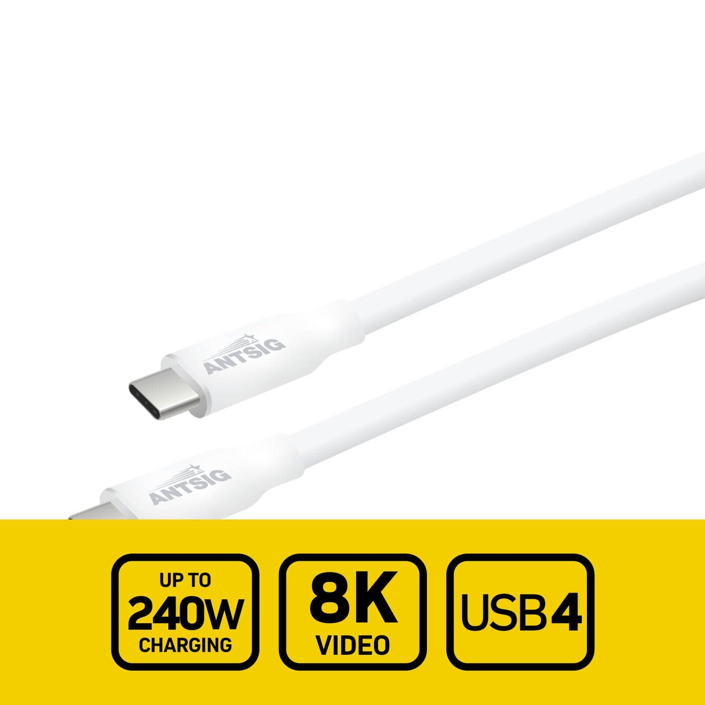 Antsig 240W USB C to USB C Cable - 1m - White