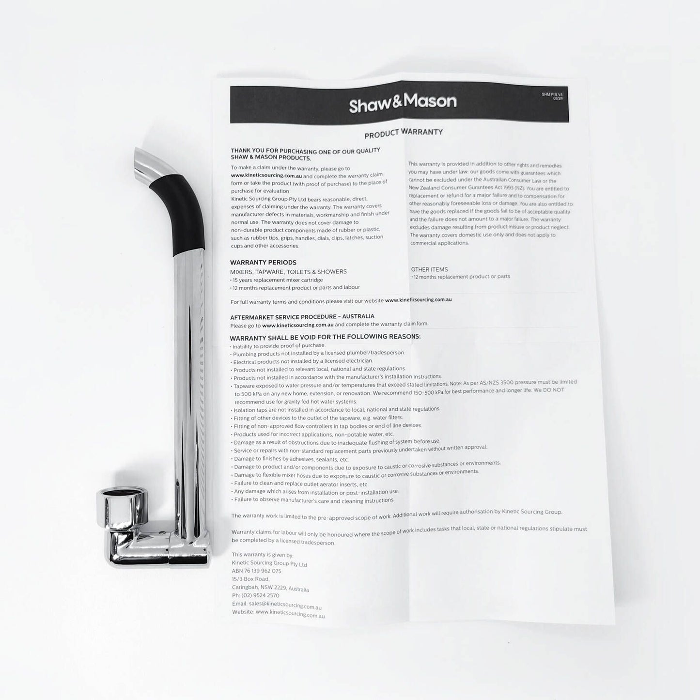Shaw Mason Chrome Swivel Laundry Arm - 230mm