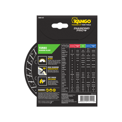 Kango Turbo Diamond Saw Blade - 115mm - Diamond - Fast Cutting