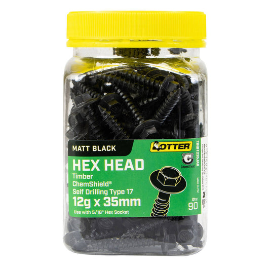 Otter Timber Hex Head Screws - 12g x 35mm - 90 Pack