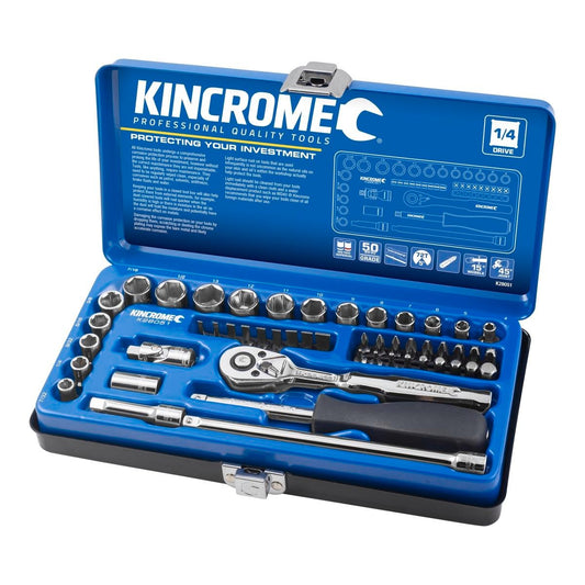 Kincrome Socket Set - 50 Piece - Chrome Vanadium Steel - Ratcheting