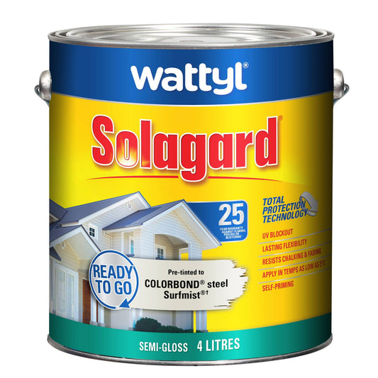 Wattyl Solagard Exterior Paint - 4L - Surfmist - Semi Gloss