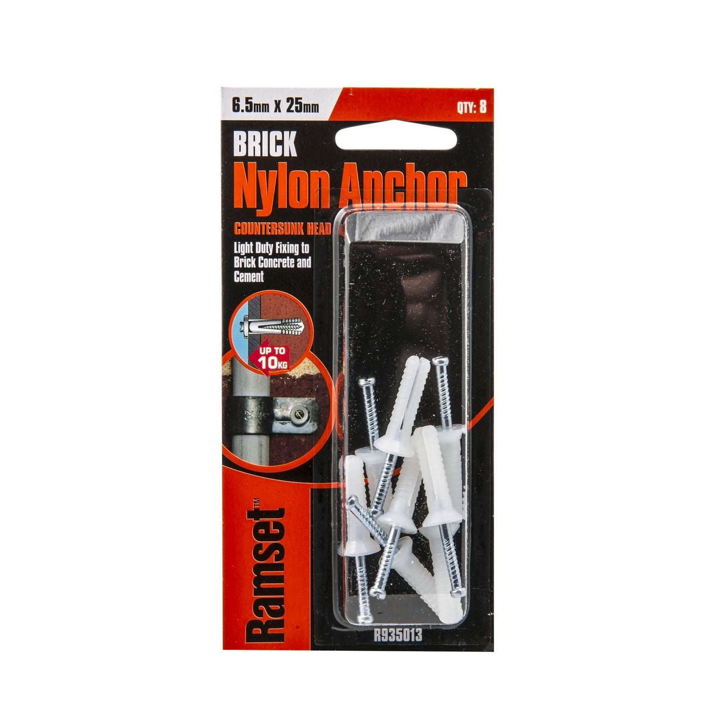 Ramset Nylon Anchor - 6.5 x 25mm - 8 Pack