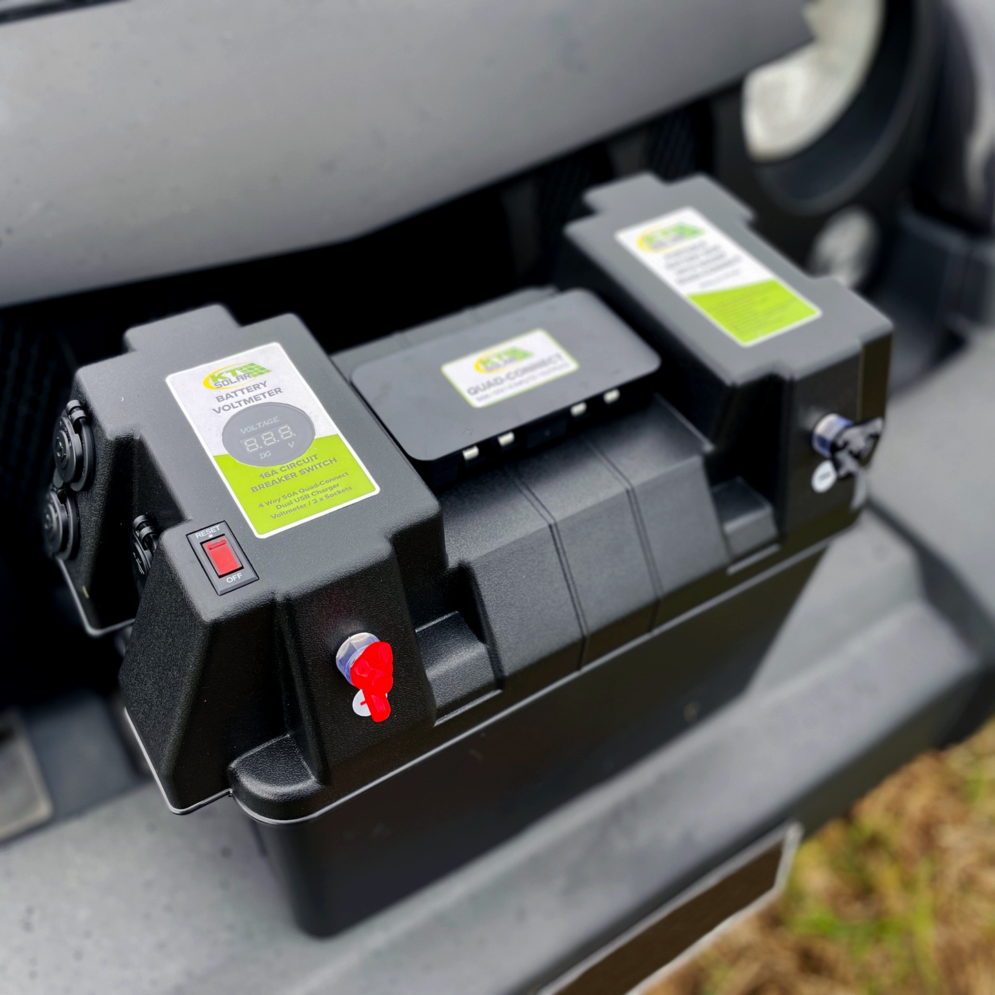 Kt Solar Battery Box Quad Connect - 50Amp - 432mm x 324mm x 272mm
