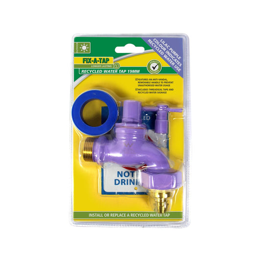 Fix-A-Tap Recycled Water Tap - 19mm - Brass - Vandal Proof