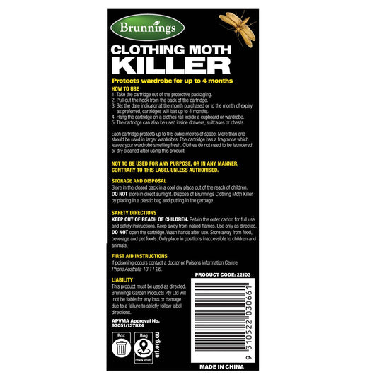 Brunnings Citrus Scented Moth Killer - 2 Pack