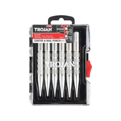 Trojan Centre and Nail Punch Set - 1.5,2.5,3mm - 6 Piece