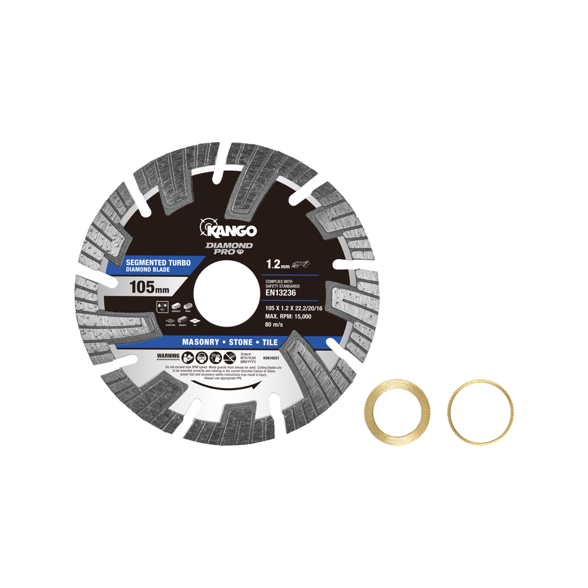 Kango Diamond Saw Blade - 105mm - Turbo Segmented - Dry Cutting