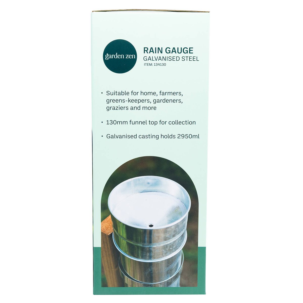 Garden Zen Rain Gauge - 130mm - Galvanised Steel - Professional Calibration