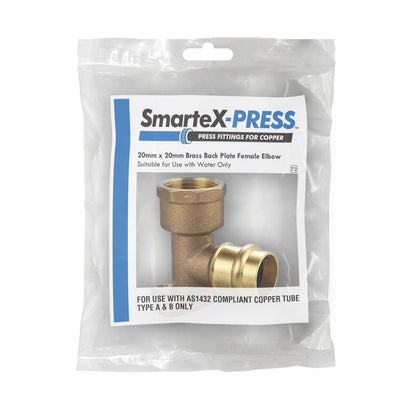 Smartex Press Female Back Plate Elbow - 20mm