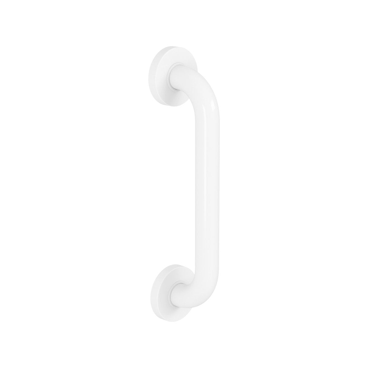 Evekare 300mm White Concealed Flange Grab Rail - 250kg Capacity - 304 Stainless Steel