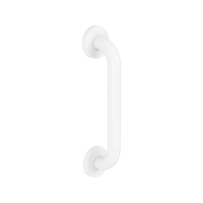 Evekare 300mm White Concealed Flange Grab Rail - 250kg Capacity - 304 Stainless Steel