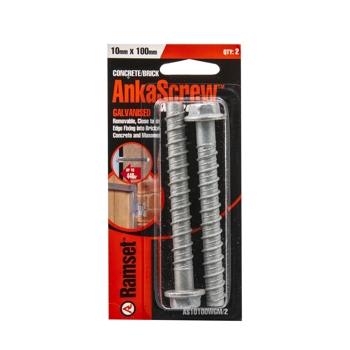 Ramset Ankascrew - 10 x 100mm - 2 Pack