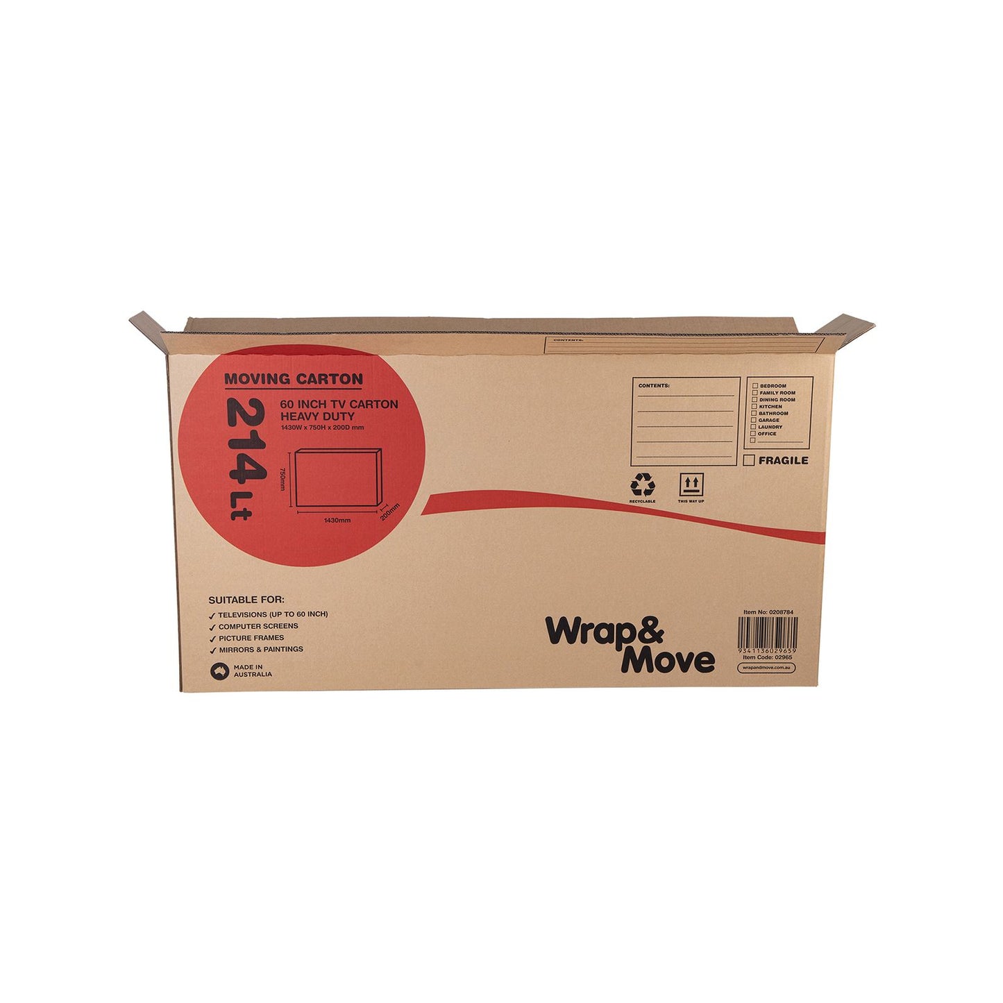 Wrap Move TV Carton - 1430 x 750 x 200mm