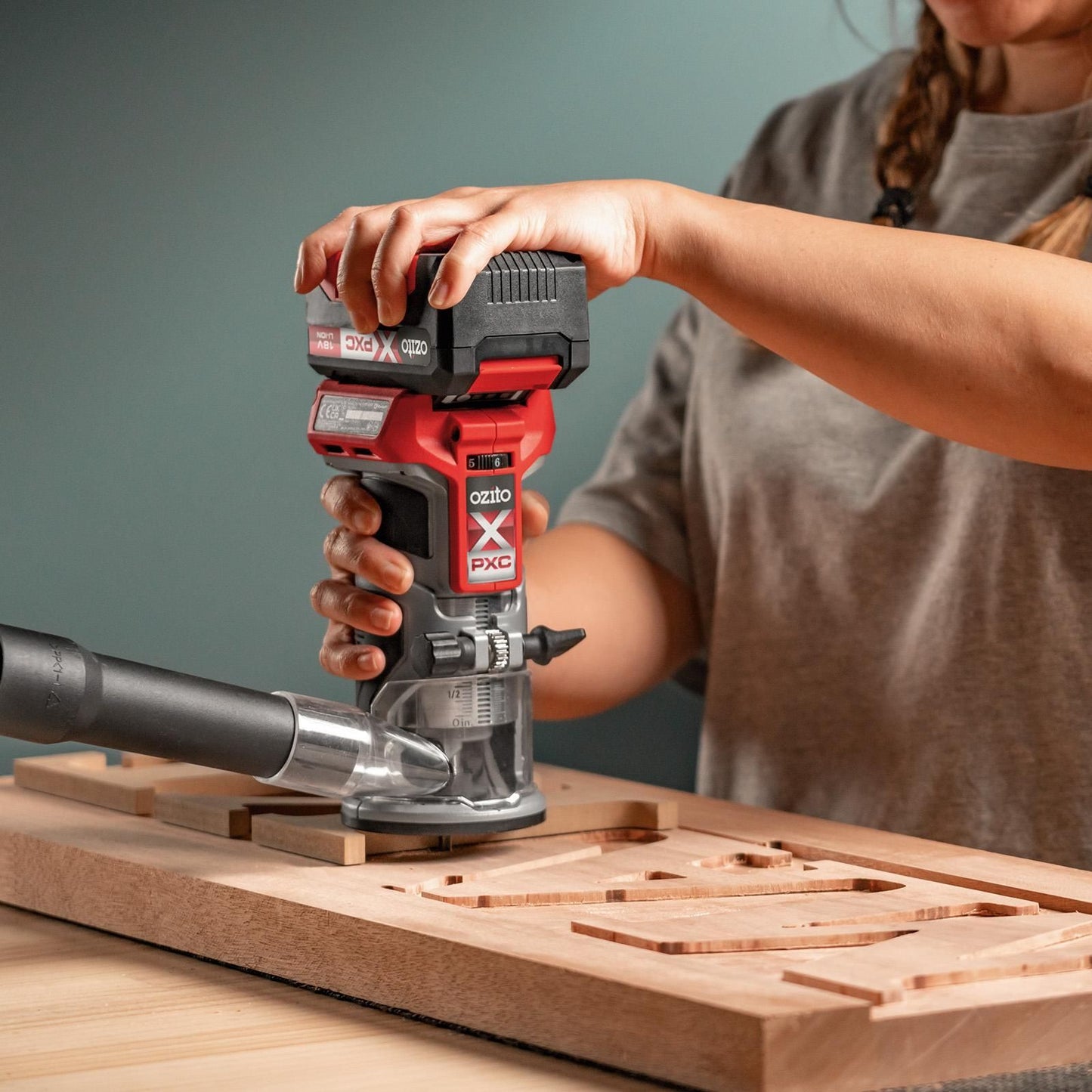 Ozito PXC Brushless Trim Router - 30000 RPM - Skin Only