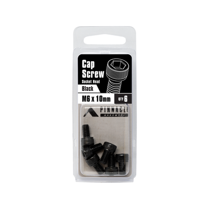 Pinnacle Black Oxide Socket Head Cap Screw - M6 x 10mm - 6 Pack