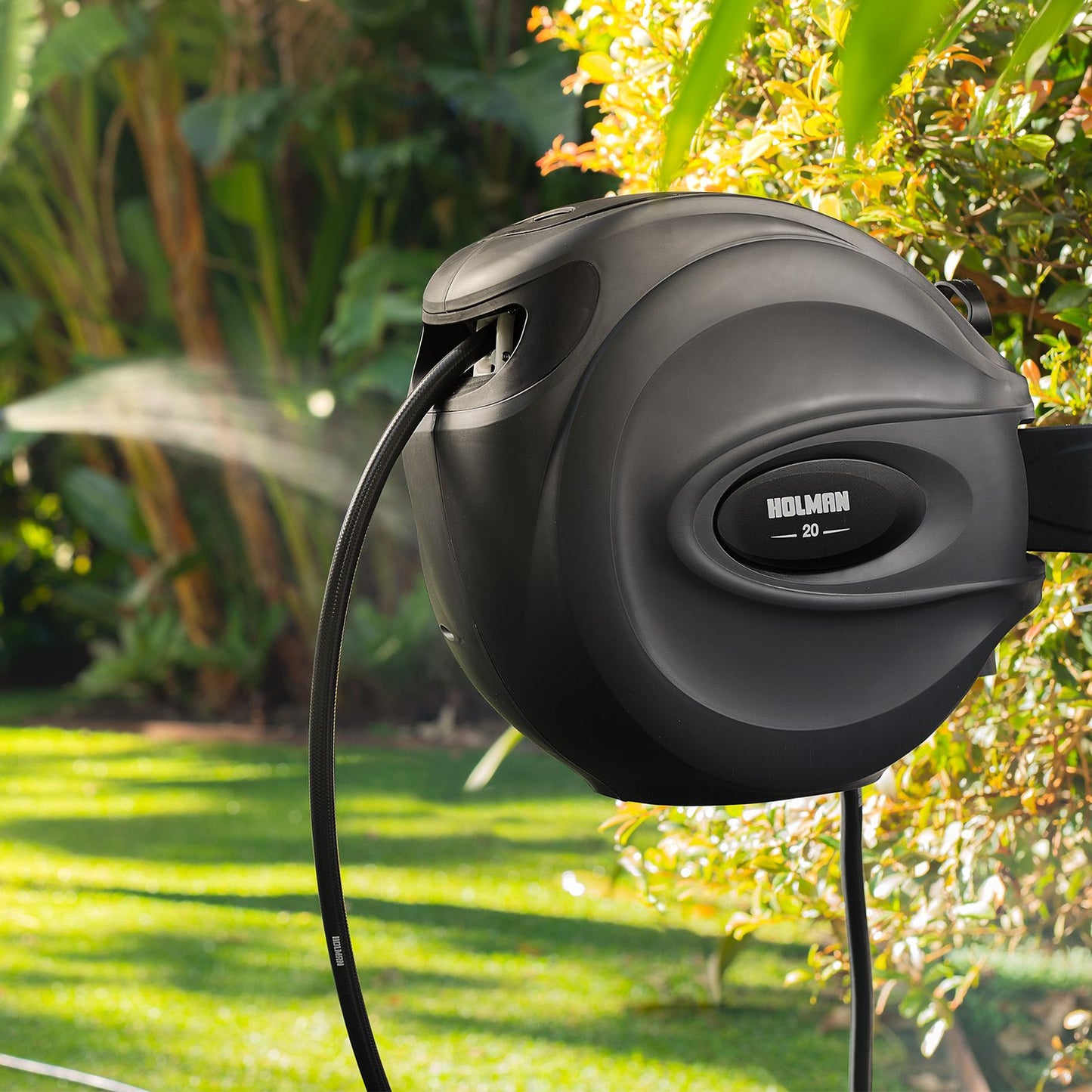 Holman Retractable Hose Reel - 20m - Charcoal