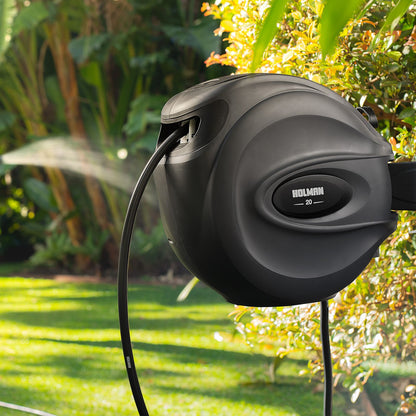 Holman Retractable Hose Reel - 20m - Charcoal