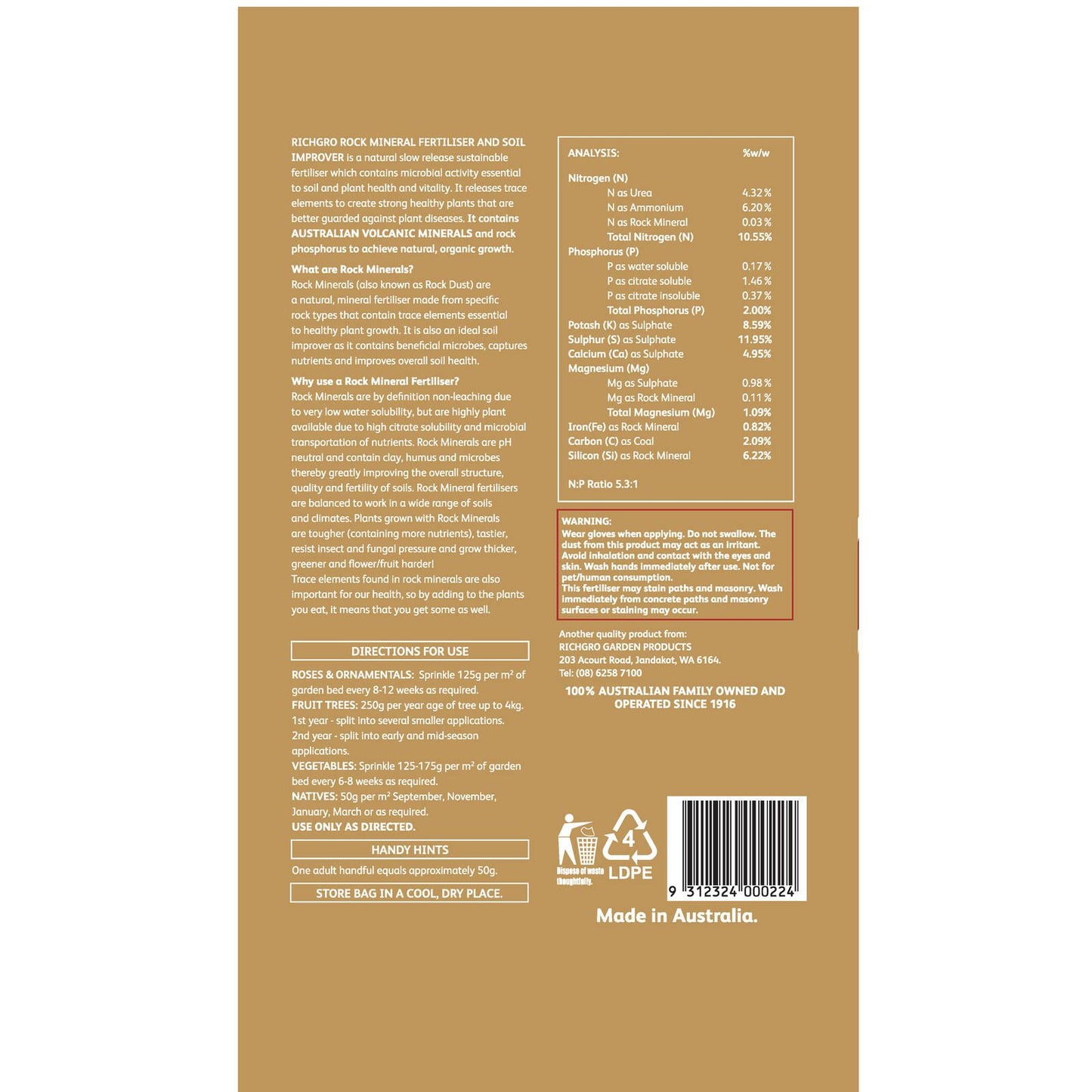 Richgro Rock Mineral Fertiliser - 5kg