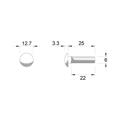 Zenith M6 x 25mm - Hot Dip Galvanised Cup Head Bolts & Nuts - 25 Pack