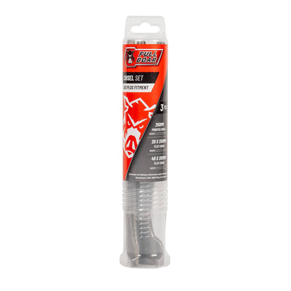 Full Boar SDS Plus Chisel Set - 3 Piece - 250mm