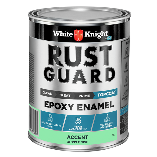 White Knight Rust Guard Accent Gloss Epoxy Enamel Paint - 1L